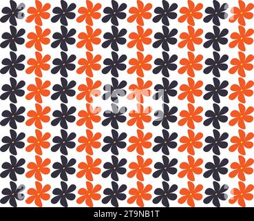 Abstract drawn flower seamless pattern illustration. Acrylic paint nature floral background Stock Vector