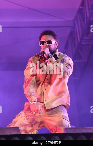 Mexico City, Mexico. 25th Nov, 2023. Shaggy is performing on stage at the 'Coca Cola Flow Fest 2023' reggaeton music festival at Autodromo Hermanos Rodriguez in Mexico City, Mexico, on November 25, 2023. (Photo by Essene Hernandez/Eyepix Group) Credit: NurPhoto SRL/Alamy Live News Stock Photo