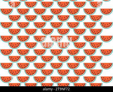 Watermelon slices pattern Vector summer background illustration Stock Vector