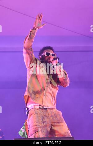 Mexico City, Mexico. 25th Nov, 2023. Shaggy is performing on stage at the 'Coca Cola Flow Fest 2023' reggaeton music festival at Autodromo Hermanos Rodriguez in Mexico City, Mexico, on November 25, 2023. (Photo by Essene Hernandez/Eyepix Group) Credit: NurPhoto SRL/Alamy Live News Stock Photo