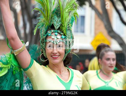 San Francisco, CA - May 28, 2023: Unidentified participants in the 45th annual Carnaval Grand Parade in the Mission District. Stock Photo