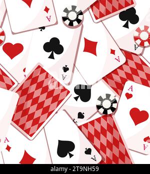 Playing cards seamless pattern vector Stock Vector