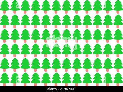 Simple Christmas Tree Vector Patterns Background Lovely Winter Holidays Print vector illustration Stock Vector