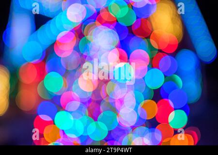 Xmas, Christmas, out of focus Christmas background, Christmas tree, Christmas decorations, blurred Christmas lights, Christmas lights bokeh Stock Photo