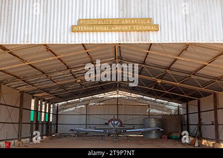 Airstrip hangar at Arkaroola Wilderness Sanctuary Stock Photo