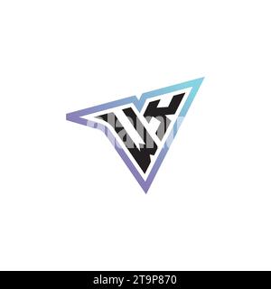 WK letter combination cool logo esport or gaming initial logo as a inspirational concept design Stock Vector