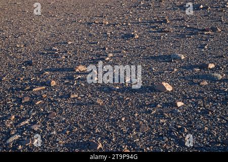desert pavement of pebbles and cobbles in the Mojave Desert Stock Photo