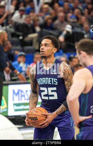 Orlando, Florida, USA, November 26, 2023, Charlotte Hornets forward PJ Washington Jr #25 attempt to score at the Amway Center. (Photo Credit: Marty Jean-Louis/Alamy Live News Stock Photo