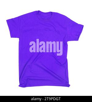 Purple T-shirt blank white background Stock Photo