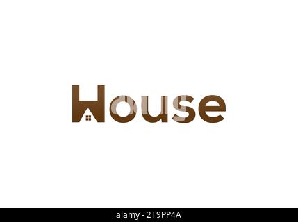 House logo design vector template. Real estate, property, construction, realty and property icon. House text concept Stock Vector