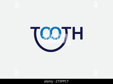Tooth Smile icon. Initial Letter TOOTH Logo Design Vector Template. Linked Letter TOOTH Logo Design Stock Vector