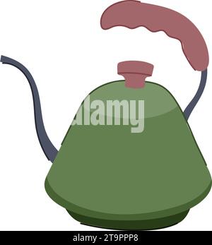 coffee steel drip kettle cartoon vector illustration Stock Vector