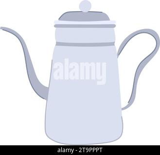 teapot steel drip kettle cartoon vector illustration Stock Vector