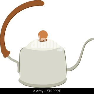 beverage steel drip kettle cartoon vector illustration Stock Vector