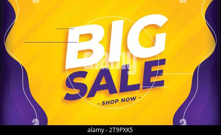 Big Sale Banner. Offer Sign With Yellow Background. Vector Illustration. Stock Vector