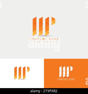 Initial Letter M P Linked Lowercase Logo Icon Design Template Element - Vector, The Monogram Letters Pm Logo Stock Vector