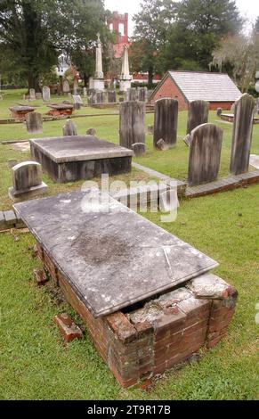 The Cedar Grove Cemetery, New Bern, North Carolina Stock Photo