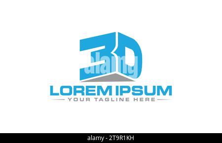 3D Logo Design Unique and Creative Logo Design Stock Vector