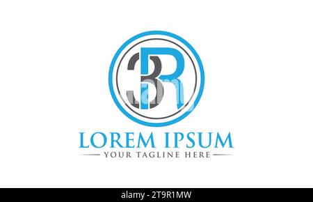3r letter logo design vector image. Letter 3R Black Orange Logo Vector ...