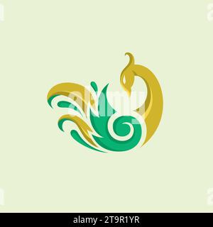Peacock Logo Simple and clean design. Peacock Icon Stock Vector