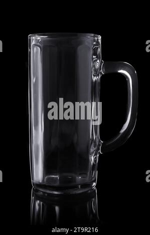 beer glass isolated on black background Stock Photo