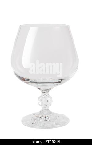 empty brendy glass isolated on white background Stock Photo