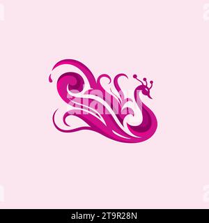 Peacock Logo Nature Simple Design Stock Vector