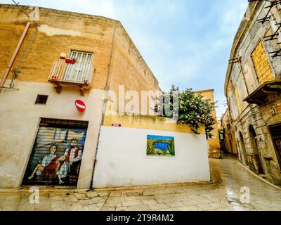 Typical Islamic urban layout of the so-called Kasbah in the old town of Mazara del Vallo - Sicily, Italy Stock Photo