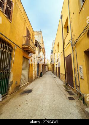 Typical Islamic urban layout of the so-called Kasbah in the old town of Mazara del Vallo - Sicily, Italy Stock Photo