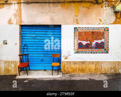 Typical Islamic urban layout of the so-called Kasbah in the old town of Mazara del Vallo - Sicily, Italy Stock Photo