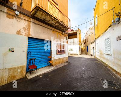 Typical Islamic urban layout of the so-called Kasbah in the old town of Mazara del Vallo - Sicily, Italy Stock Photo