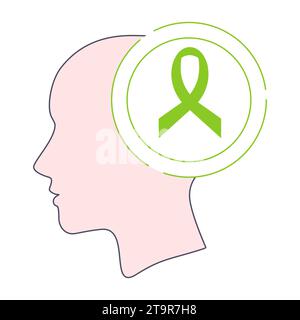 Green awareness ribbon icon Stock Vector