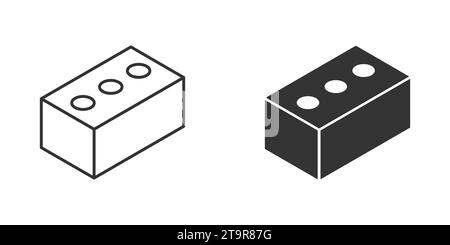 Brick icon in isometric style. Vector illustration Stock Vector
