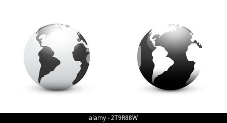 Earth globe icon. Flat vector illustration. Stock Vector