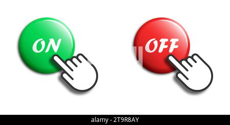 Switch Toggle Buttons. on and OFF Vector Icons Set in Flat Style Stock  Vector - Illustration of orange, isolated: 230517423