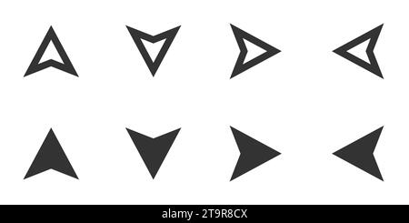 Triangle arrows icon set. Vector illustration Stock Vector