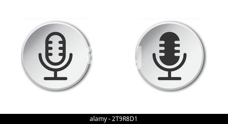 Vintage microphone icon. Vector illustration Stock Vector