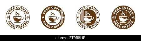 Free coffee icon set. Vector illustration Stock Vector