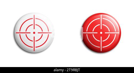 Target icon set. Aim icons. Flat vector illustration. Stock Vector