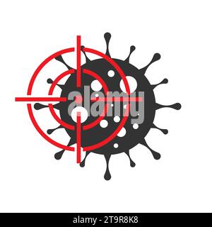 Crosshair icon with a virus. Aiming on a virus icon. Vector illustration Stock Vector
