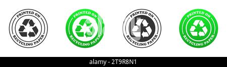 Printed on recycling paper icon. Vector illustration Stock Vector