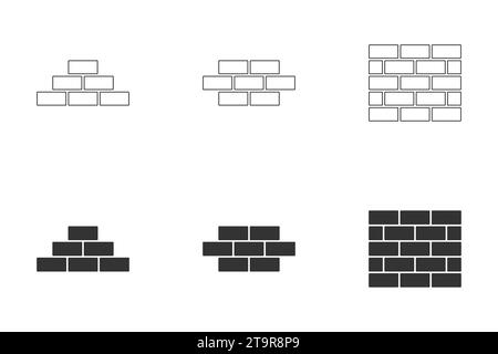 Bricks icon set. Simple design. Vector illustration Stock Vector