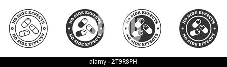 No side effects icon set. Vector illustration Stock Vector