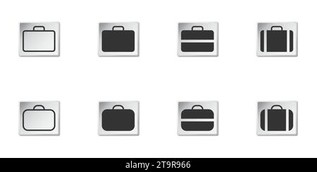 Briefcase icon set. Baggage icon. Vector illustration Stock Vector