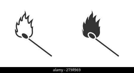 Match burning icon. Vector illustration Stock Vector