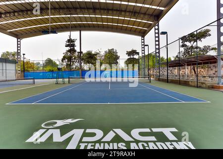 Bangkok, Thailand - February 10, 2015: Tennis court at Impact Tennis Academy locate in Bangkok, Thailand. Stock Photo