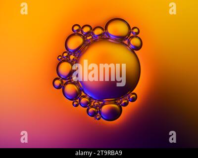 Close up soap bubble  on water color background Stock Photo
