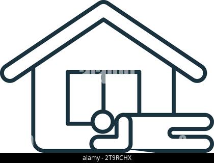 Homeless shelter icon. Monochrome simple sign from charity and non ...