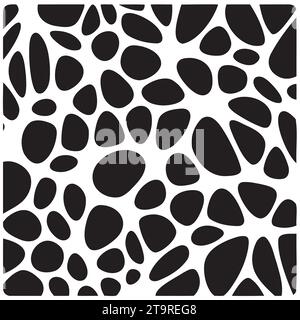 black white abstract background. Square voronoi monoline Stock Vector