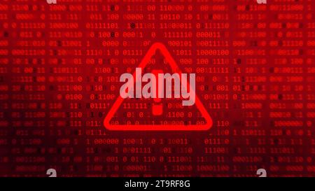 Warning sign data unlocking hackers. Security protection Concept. Hacker vulnerability malicious encryption. Stock Photo